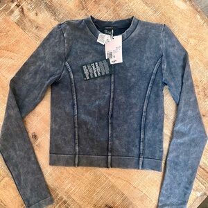 NWT Forever 21 Charcoal Long Sleeve Top